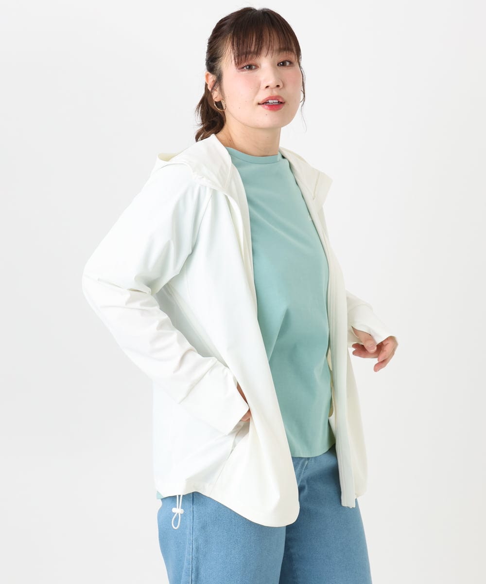 OLCGA21099 eur3(エウルキューブ) 【WEB先行販売】【大きいサイズ/機能素材アイテム】接触冷感ラッシュガード ホワイト(90)