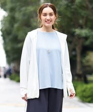 OLCGA21099 eur3(エウルキューブ) 【WEB先行販売】【大きいサイズ/機能素材アイテム】接触冷感ラッシュガード ホワイト(90)