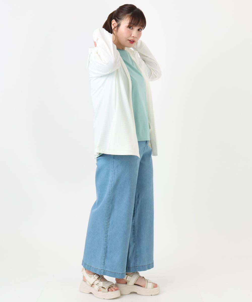 OLCGA21099 eur3(エウルキューブ) 【WEB先行販売】【大きいサイズ/機能素材アイテム】接触冷感ラッシュガード ホワイト(90)