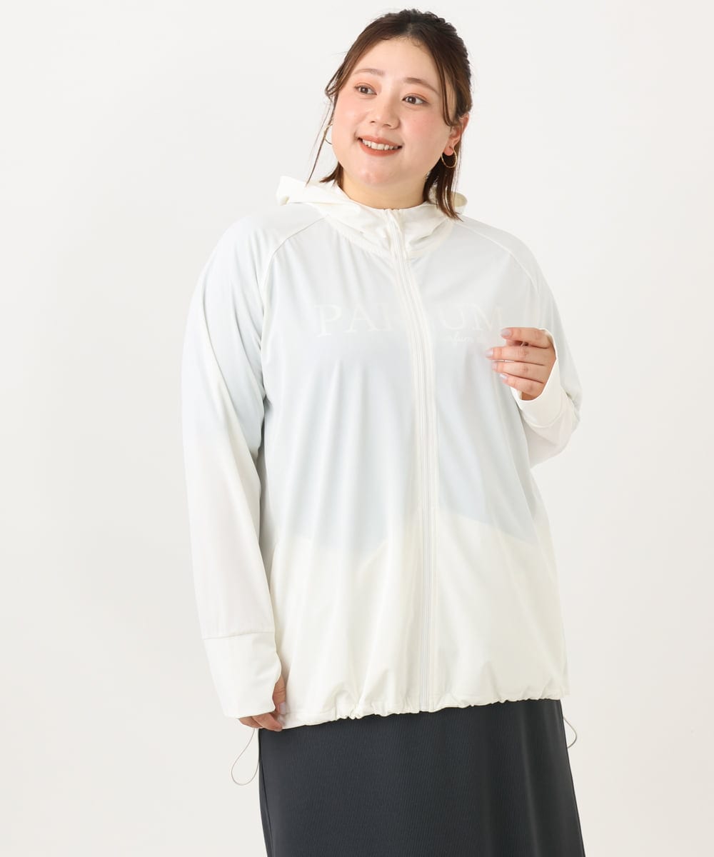 OLCGA21099 eur3(エウルキューブ) 【WEB先行販売】【大きいサイズ/機能素材アイテム】接触冷感ラッシュガード ホワイト(90)