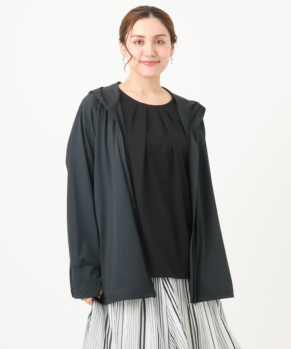 OLCGA21099 eur3(エウルキューブ) 【WEB先行販売】【大きいサイズ/機能素材アイテム】接触冷感ラッシュガード ブラック(94)