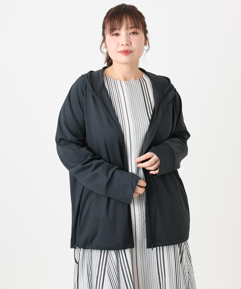 OLCGA21099 eur3(エウルキューブ) 【WEB先行販売】【大きいサイズ/機能素材アイテム】接触冷感ラッシュガード ブラック(94)