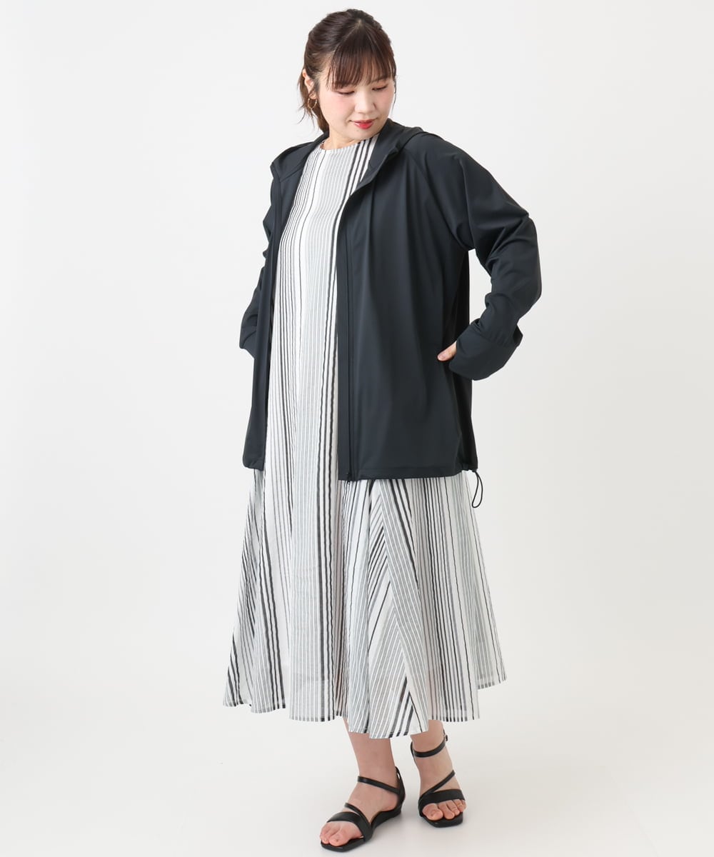 OLCGA21099 eur3(エウルキューブ) 【WEB先行販売】【大きいサイズ/機能素材アイテム】接触冷感ラッシュガード ブラック(94)