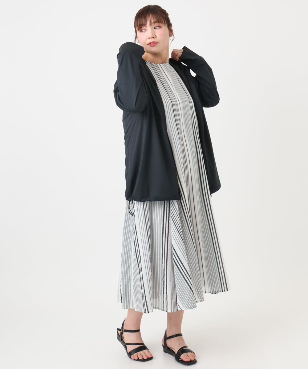 OLCGA21099 eur3(エウルキューブ) 【WEB先行販売】【大きいサイズ/機能素材アイテム】接触冷感ラッシュガード ブラック(94)