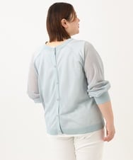 OLCGA22089 eur3(エウルキューブ) 【大きいサイズ/2WAY】ラメシアーカーディガン ライトブルー(50)