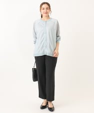OLCGA22089 eur3(エウルキューブ) 【大きいサイズ/2WAY】ラメシアーカーディガン ライトブルー(50)