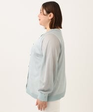 OLCGA22089 eur3(エウルキューブ) 【大きいサイズ/2WAY】ラメシアーカーディガン ライトブルー(50)