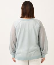 OLCGA22089 eur3(エウルキューブ) 【大きいサイズ/2WAY】ラメシアーカーディガン ライトブルー(50)
