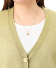 OLCGD07099 eur3(エウルキューブ) 【WEB先行販売】【大きいサイズ/接触冷感】Vネックシア―カーディガン ライトグリーン