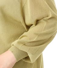 OLCGD07099 eur3(エウルキューブ) 【WEB先行販売】【大きいサイズ/接触冷感】Vネックシア―カーディガン ライトグリーン