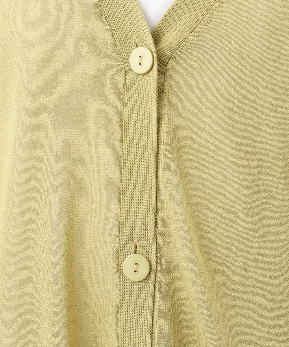 OLCGD07099 eur3(エウルキューブ) 【WEB先行販売】【大きいサイズ/接触冷感】Vネックシア―カーディガン ライトグリーン