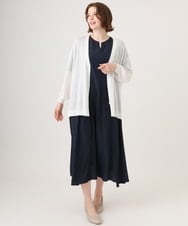 OLCGD07099 eur3(エウルキューブ) 【大きいサイズ/接触冷感】Vネックシア―カーディガン ホワイト