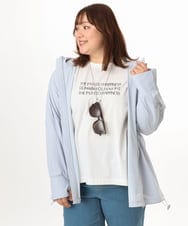 OLCGD08099 eur3(エウルキューブ) 【WEB先行販売】【大きいサイズ/機能素材アイテム】接触冷感ラッシュガード ライトブルー