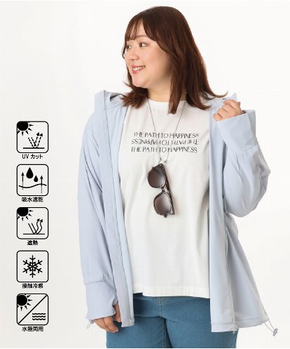 OLCGD08099 eur3 【WEB先行販売】【大きいサイズ/機能素材アイテム】接触冷感ラッシュガード