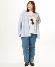 OLCGD08099 eur3(エウルキューブ) 【WEB先行販売】【大きいサイズ/機能素材アイテム】接触冷感ラッシュガード ライトブルー