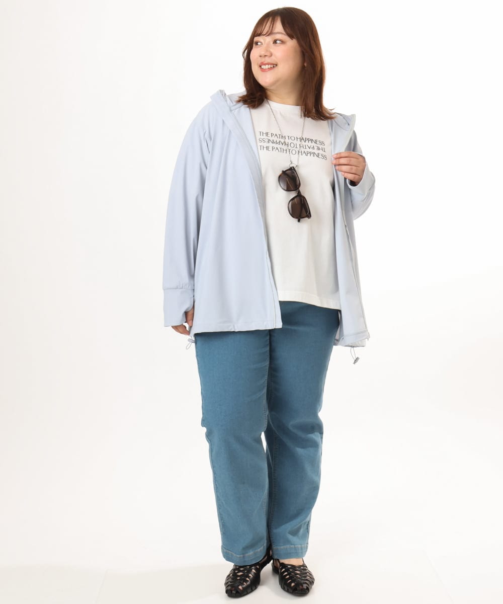 OLCGD08099 eur3(エウルキューブ) 【WEB先行販売】【大きいサイズ/機能素材アイテム】接触冷感ラッシュガード ライトブルー