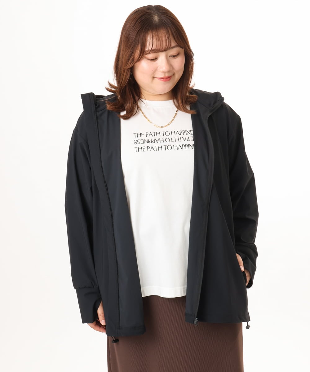 OLCGD08099 eur3(エウルキューブ) 【WEB先行販売】【大きいサイズ/機能素材アイテム】接触冷感ラッシュガード ブラック