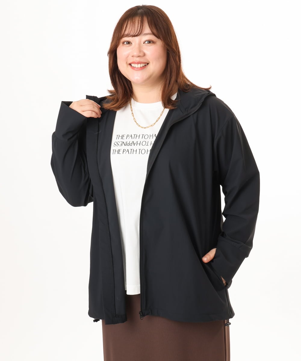OLCGD08099 eur3(エウルキューブ) 【WEB先行販売】【大きいサイズ/機能素材アイテム】接触冷感ラッシュガード ブラック