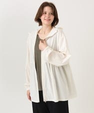 OLCGD09119 eur3(エウルキューブ) 【WEB先行販売】【大きいサイズ/機能素材アイテム】接触冷感フレアラッシュガード アイボリー