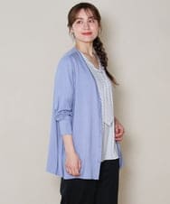 OLCGD14089 eur3(エウルキューブ) 【大きいサイズ/接触冷感/UVカット】Aライン長袖カーディガン ライトブルー