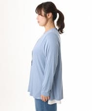 OLCGD14089 eur3(エウルキューブ) 【大きいサイズ/接触冷感/UVカット】Aライン長袖カーディガン ライトブルー