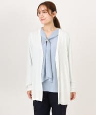 OLCGD14089 eur3(エウルキューブ) 【大きいサイズ/接触冷感/UVカット】Aライン長袖カーディガン ホワイト