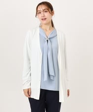 OLCGD14089 eur3(エウルキューブ) 【大きいサイズ/接触冷感/UVカット】Aライン長袖カーディガン ホワイト