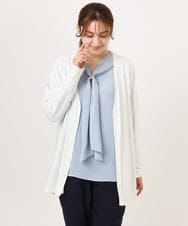 OLCGD14089 eur3(エウルキューブ) 【大きいサイズ/接触冷感/UVカット】Aライン長袖カーディガン ホワイト