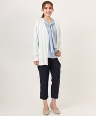OLCGD14089 eur3(エウルキューブ) 【大きいサイズ/接触冷感/UVカット】Aライン長袖カーディガン ホワイト