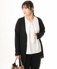 OLCGD14089 eur3(エウルキューブ) 【大きいサイズ/接触冷感/UVカット】Aライン長袖カーディガン ブラック