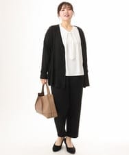 OLCGD14089 eur3(エウルキューブ) 【大きいサイズ/接触冷感/UVカット】Aライン長袖カーディガン ブラック