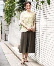OLCGV10129 eur3(エウルキューブ) 【大きいサイズ】クロシェ風カーディガン アイボリー(80)