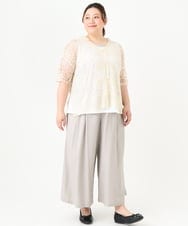 OLCGV10129 eur3(エウルキューブ) 【大きいサイズ】クロシェ風カーディガン アイボリー(80)