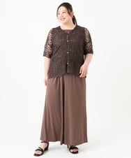 OLCGV10129 eur3(エウルキューブ) 【大きいサイズ】クロシェ風カーディガン ブラウン(87)