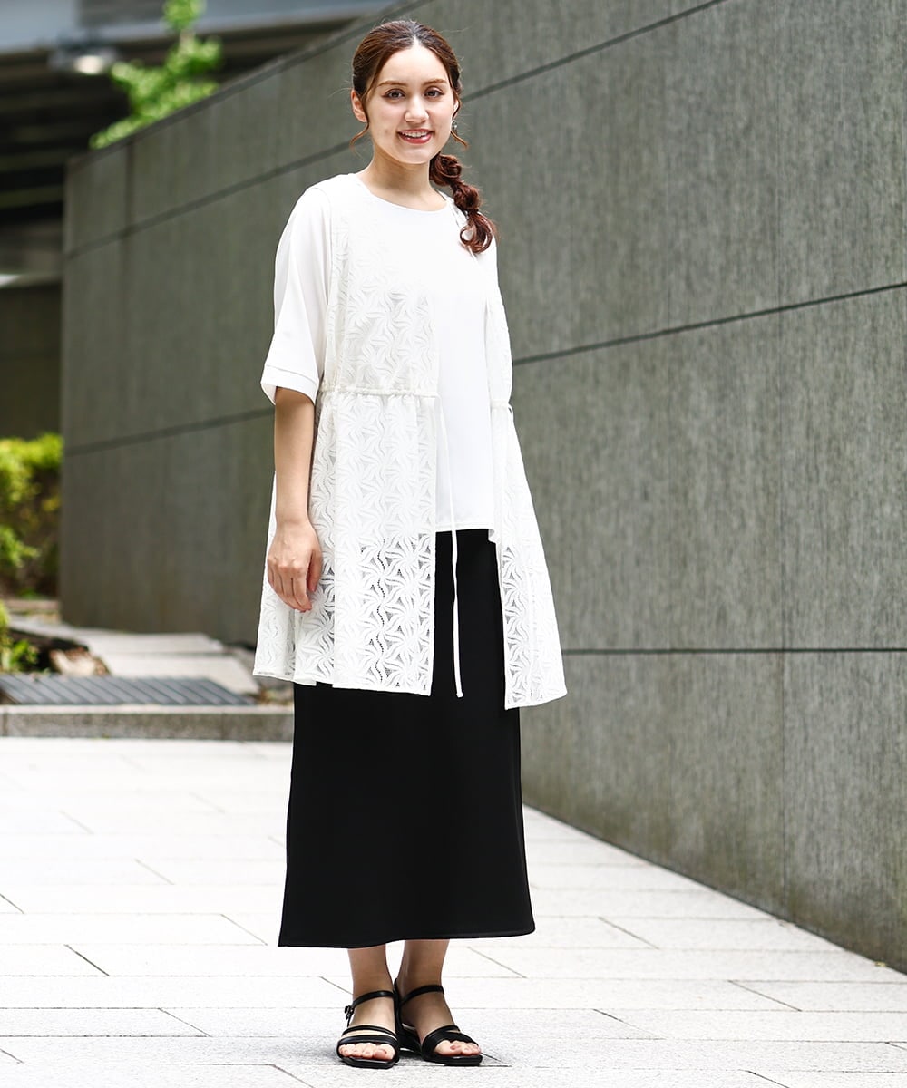 OLCHA12099 eur3(エウルキューブ) 【WEB先行販売】【大きいサイズ】レースジレ アイボリー(80)