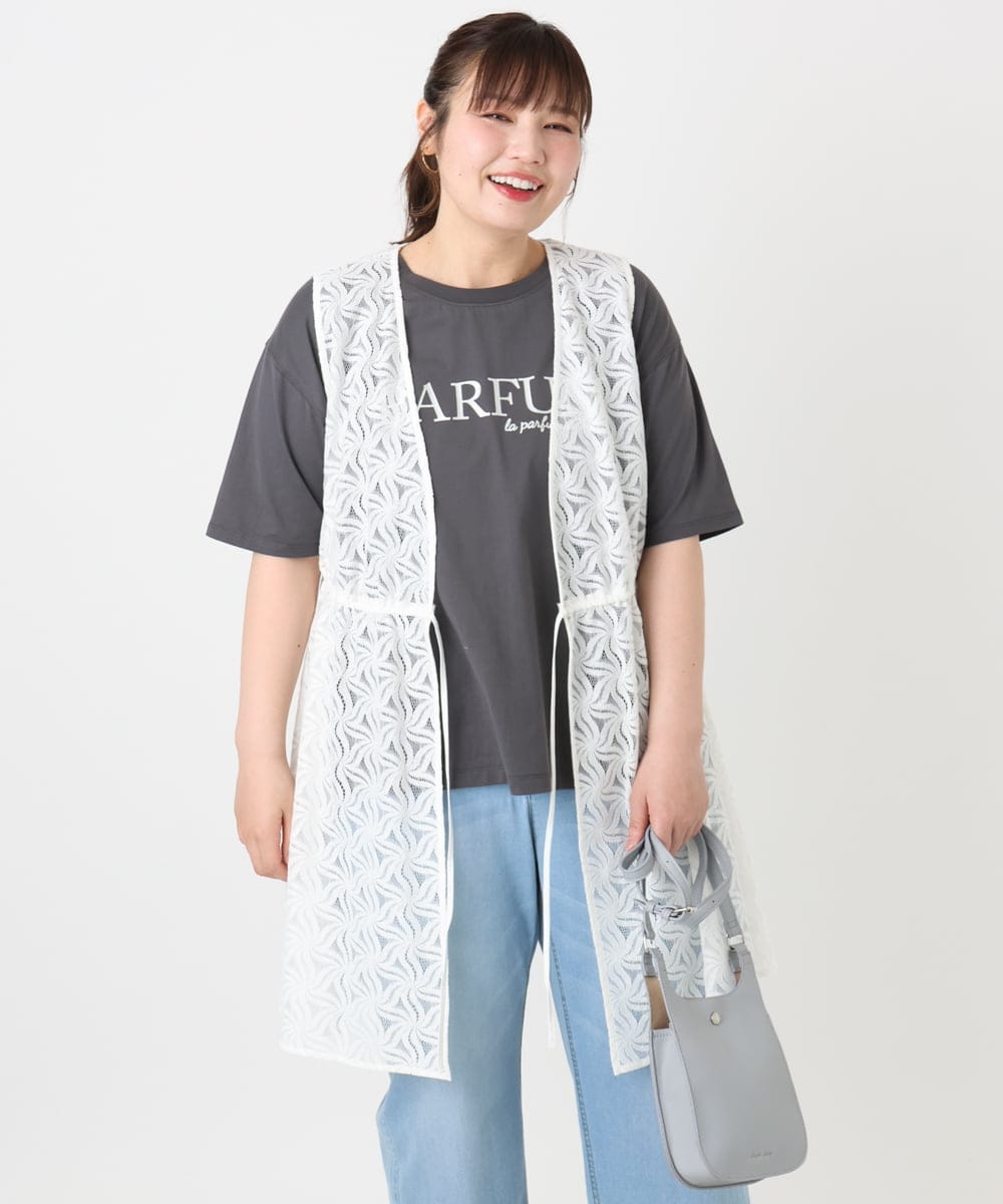 OLCHA12099 eur3(エウルキューブ) 【WEB先行販売】【大きいサイズ】レースジレ アイボリー(80)