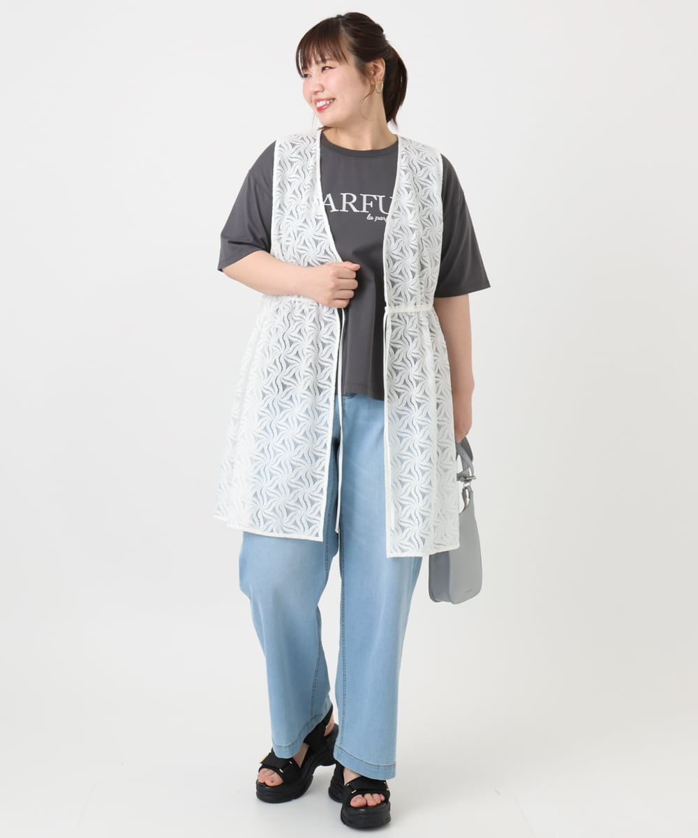 OLCHA12099 eur3(エウルキューブ) 【WEB先行販売】【大きいサイズ】レースジレ アイボリー(80)