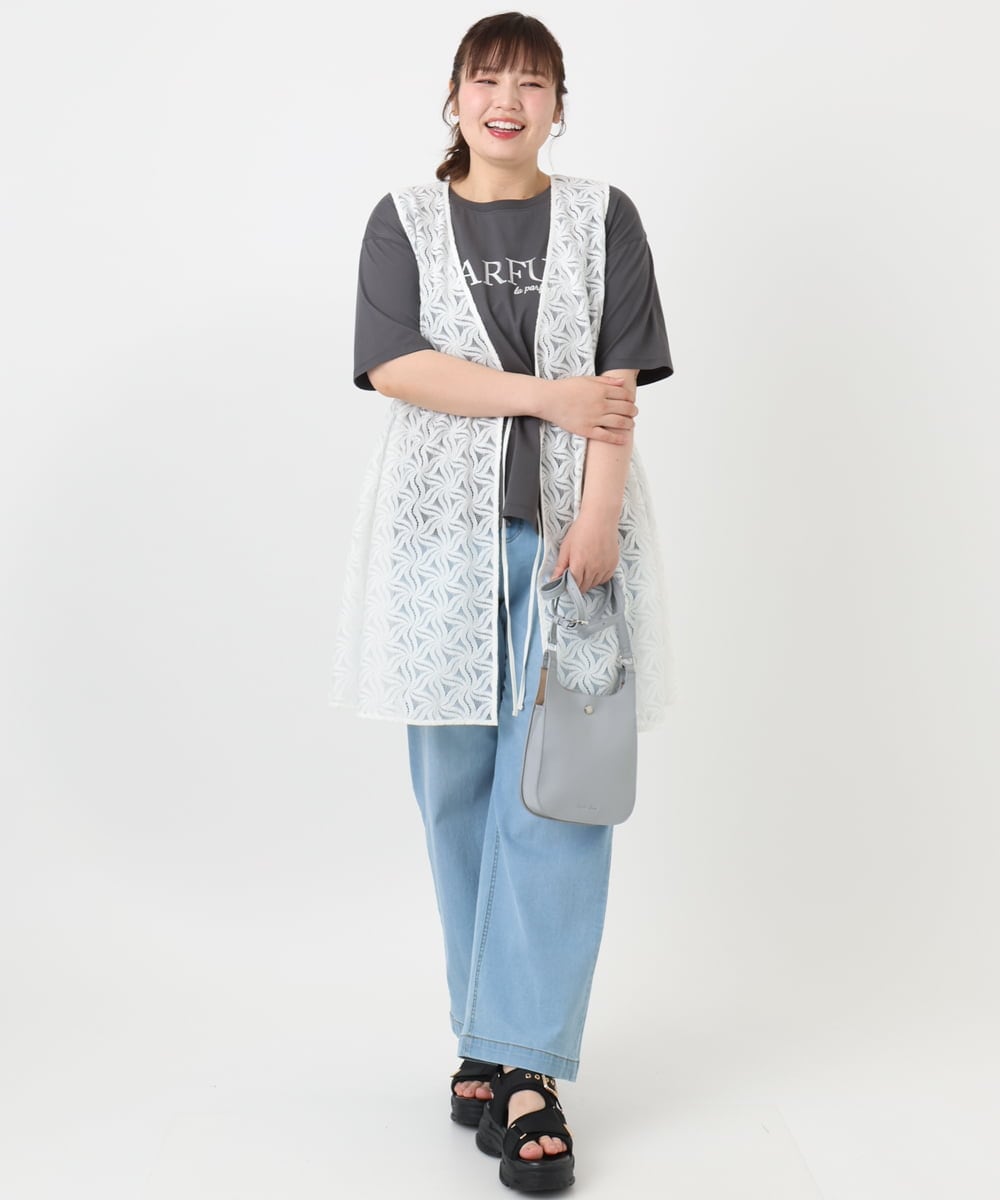 OLCHA12099 eur3(エウルキューブ) 【WEB先行販売】【大きいサイズ】レースジレ アイボリー(80)
