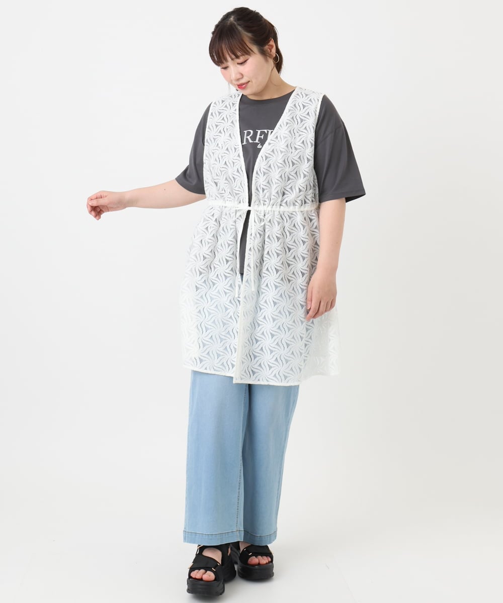 OLCHA12099 eur3(エウルキューブ) 【WEB先行販売】【大きいサイズ】レースジレ アイボリー(80)