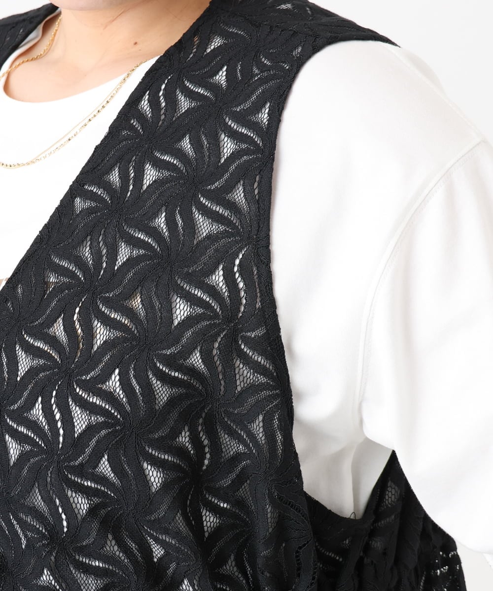 OLCHA12099 eur3(エウルキューブ) 【WEB先行販売】【大きいサイズ】レースジレ ブラック(94)