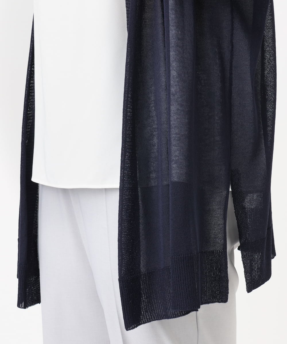 OLCHA21089 eur3(エウルキューブ) 【WEB先行販売】【大きいサイズ/接触冷感】ハーフスリーブカーディガン ネイビー(57)
