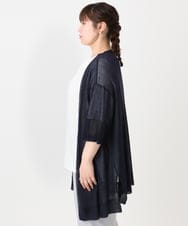 OLCHA21089 eur3(エウルキューブ) 【WEB先行販売】【大きいサイズ/接触冷感】ハーフスリーブカーディガン ネイビー(57)
