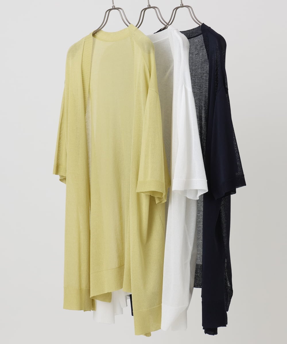OLCHA21089 eur3(エウルキューブ) 【WEB先行販売】【大きいサイズ/接触冷感】ハーフスリーブカーディガン ホワイト(90)