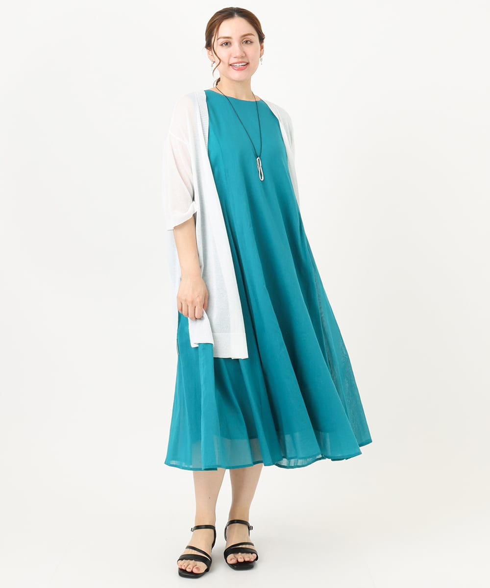 OLCHA21089 eur3(エウルキューブ) 【WEB先行販売】【大きいサイズ/接触冷感】ハーフスリーブカーディガン ホワイト(90)