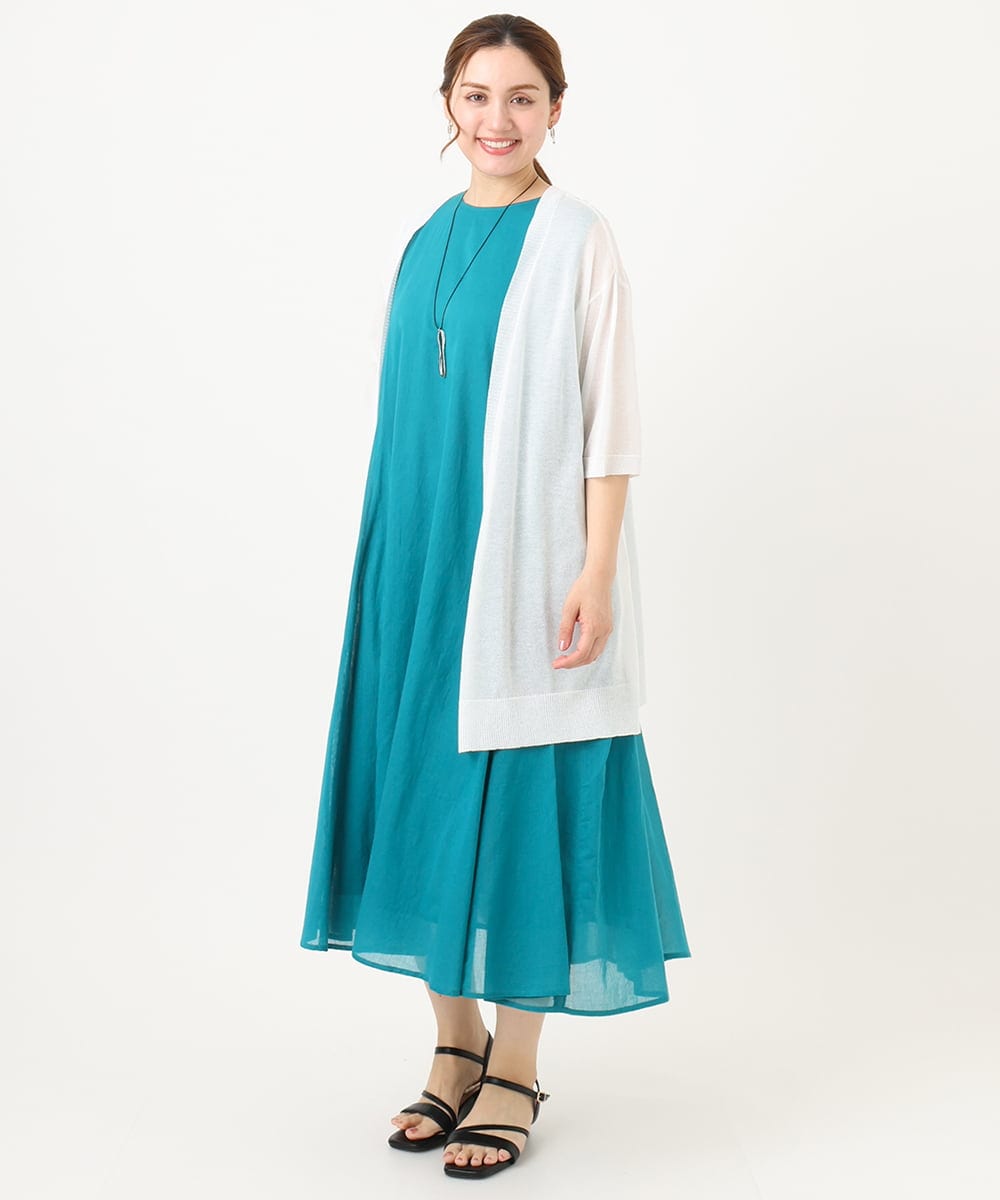 OLCHA21089 eur3(エウルキューブ) 【WEB先行販売】【大きいサイズ/接触冷感】ハーフスリーブカーディガン ホワイト(90)