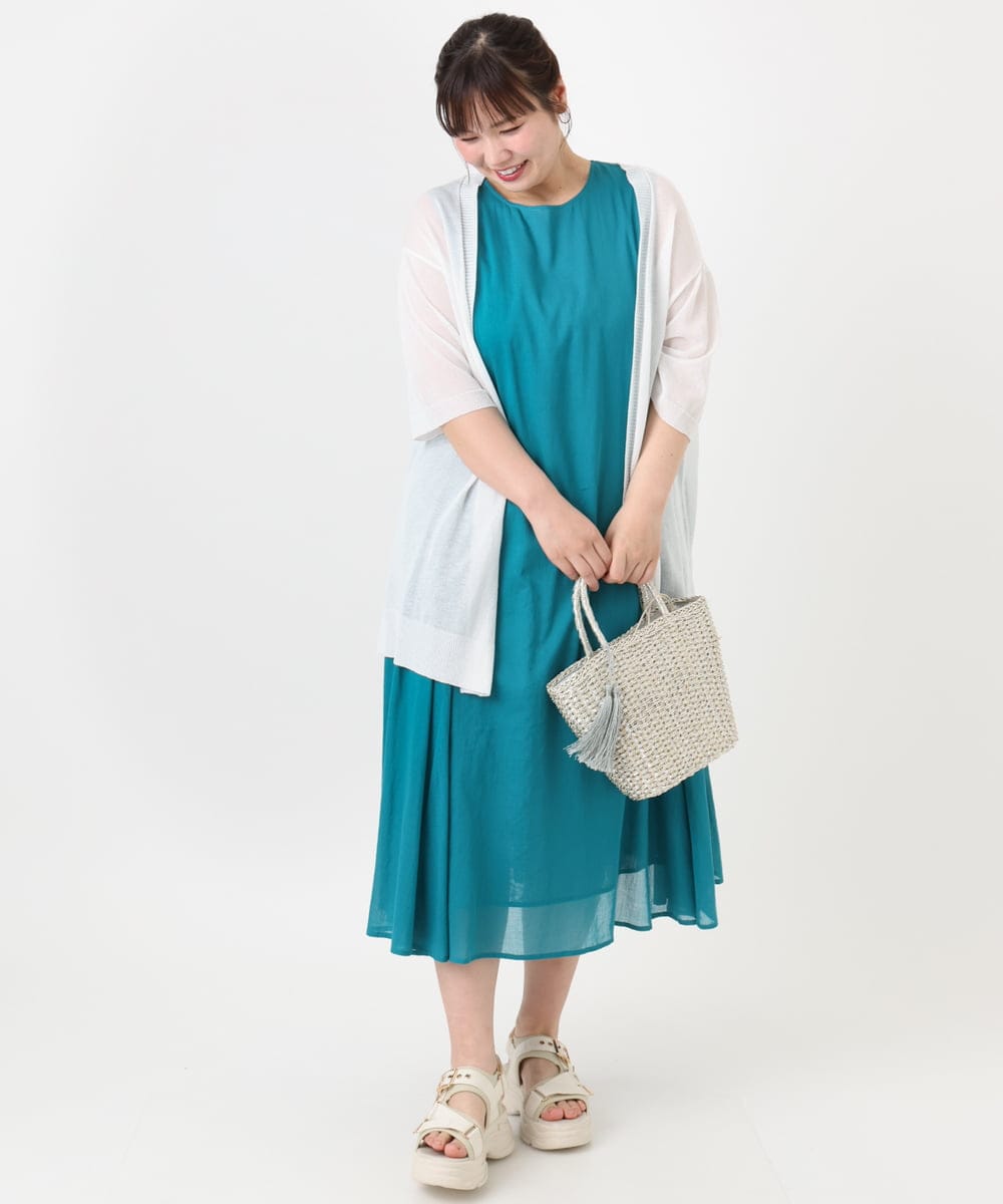 OLCHA21089 eur3(エウルキューブ) 【WEB先行販売】【大きいサイズ/接触冷感】ハーフスリーブカーディガン ホワイト(90)