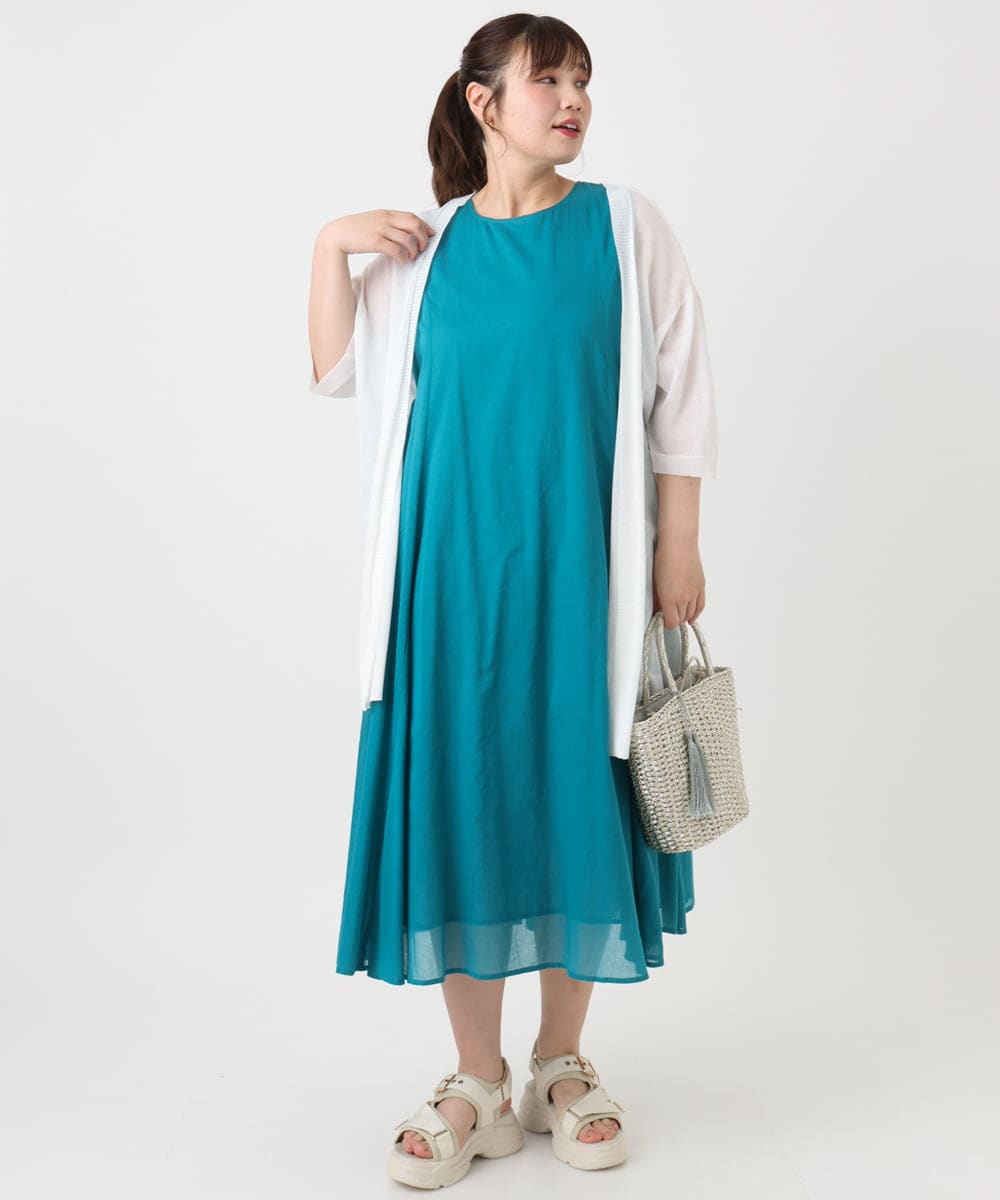 OLCHA21089 eur3(エウルキューブ) 【WEB先行販売】【大きいサイズ/接触冷感】ハーフスリーブカーディガン ホワイト(90)