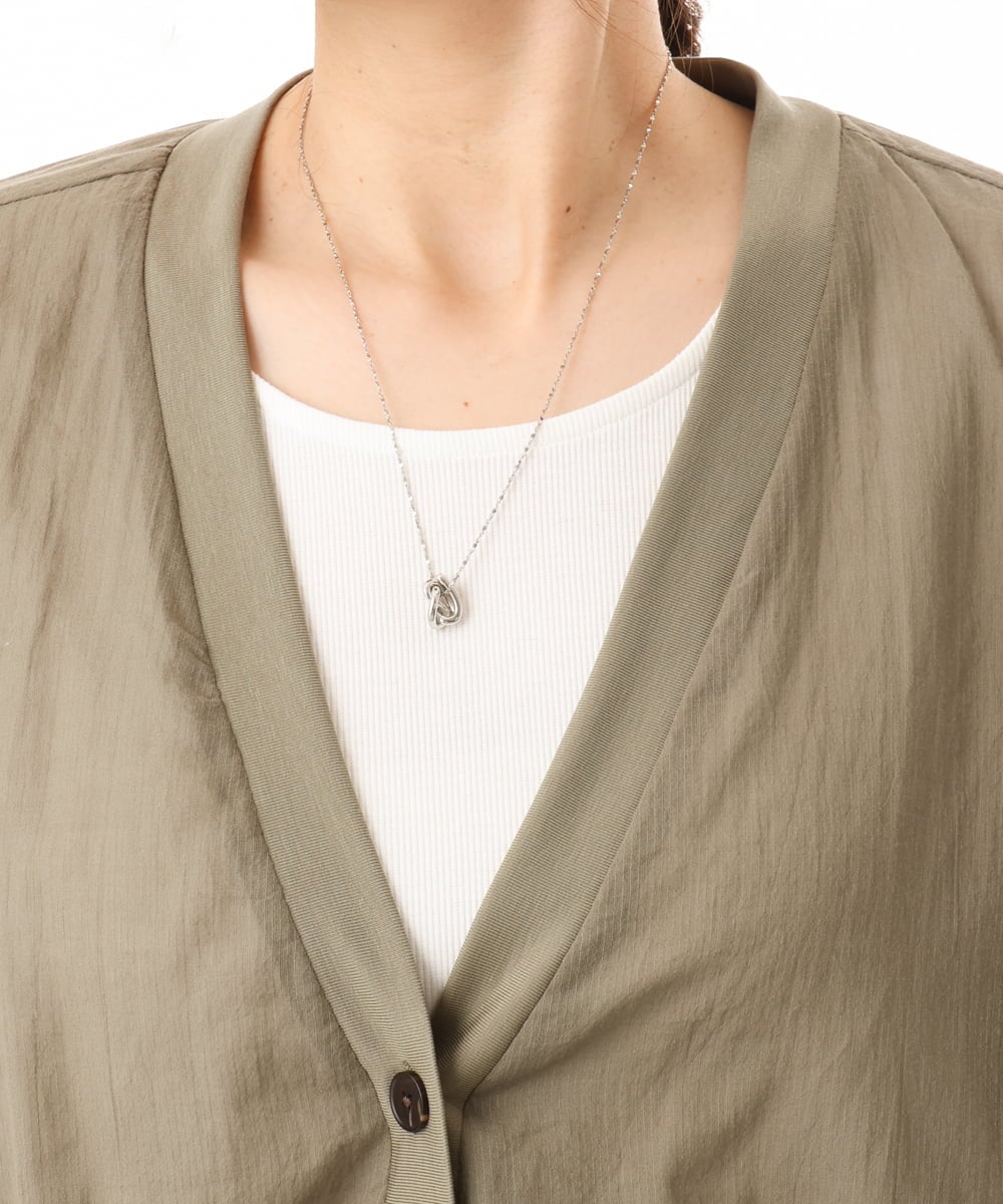 OLCHD11099 eur3(エウルキューブ) 【大きいサイズ】シア―Vネックカーディガン カーキ