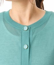 OLCHD12089 eur3(エウルキューブ) 【WEB先行販売】【大きいサイズ/接触冷感】ハーフスリーブカーディガン グリーン