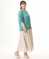 OLCHD12089 eur3(エウルキューブ) 【WEB先行販売】【大きいサイズ/接触冷感】ハーフスリーブカーディガン グリーン